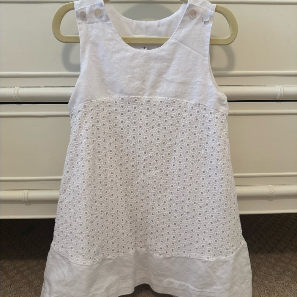 Dondolo White Eyelet Sleeveless Dress